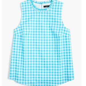 J. Crew Blue and White Sleeveless Blouse